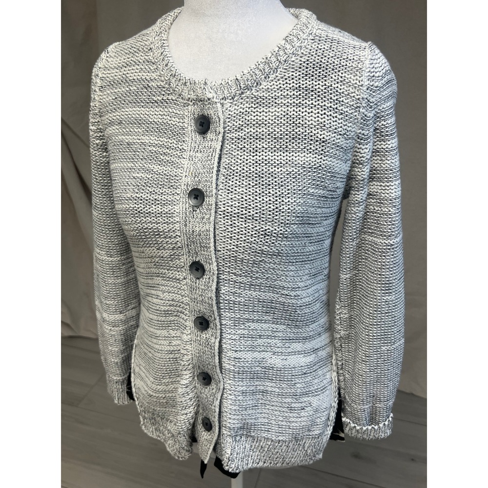Field Flower Anthropologie Cardigan Sweater Grey Space Dye Sz S Boho Cottagecore - Picture 2 of 9